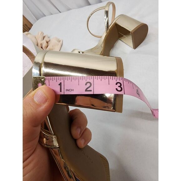 Bandolino Women's 10M Pennie Platform Block Heel Sandals Gold Metallic - Picture 10 of 10